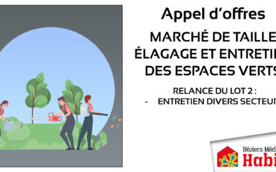 Appel d’offres marché de taille élagage et entretien des espaces verts – Relance Lot 2